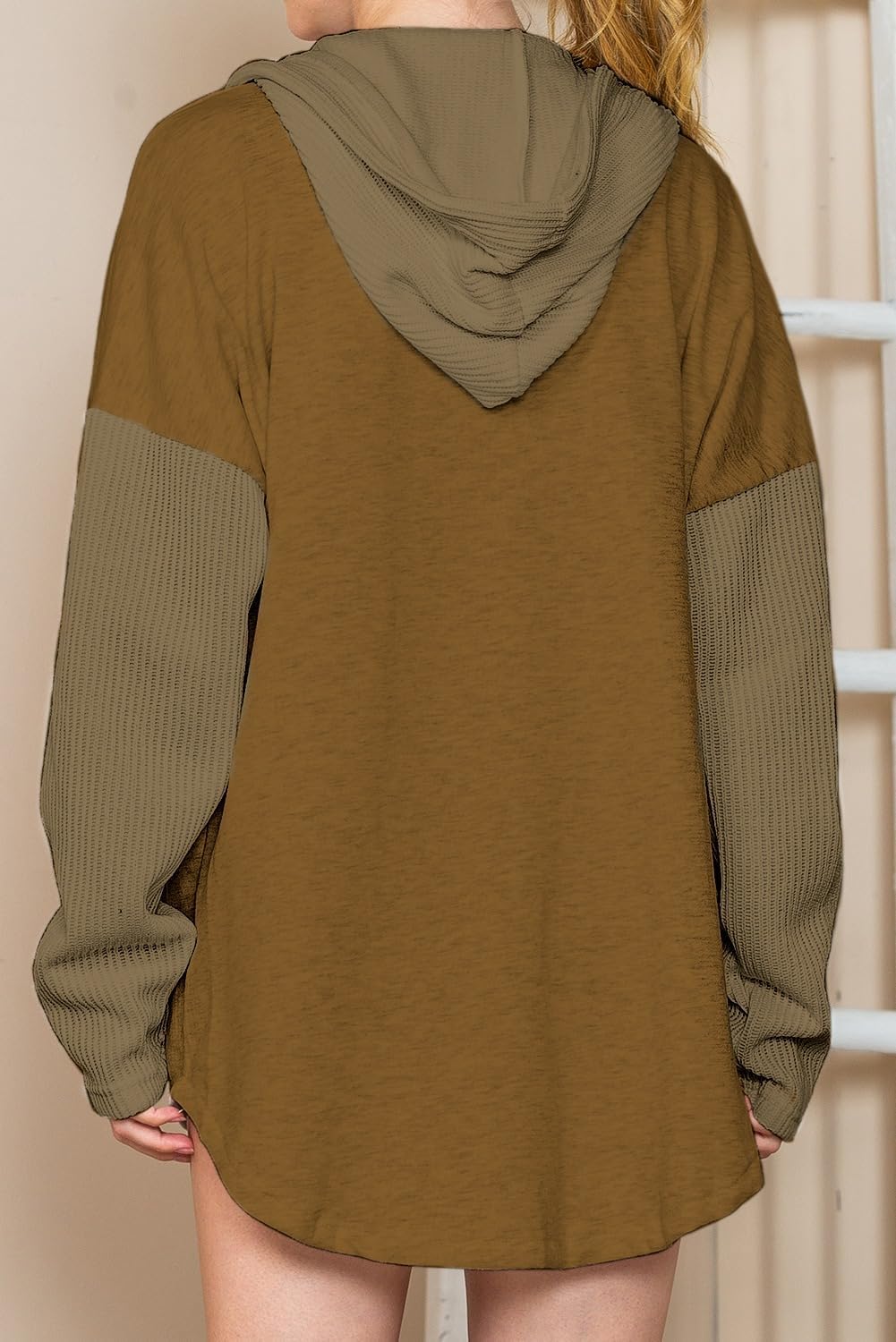 Oversized Sweatshirt for Women Loose Fit Casual Long Sleeve Button Hooded Sweatshirts Hoodies with Pocket