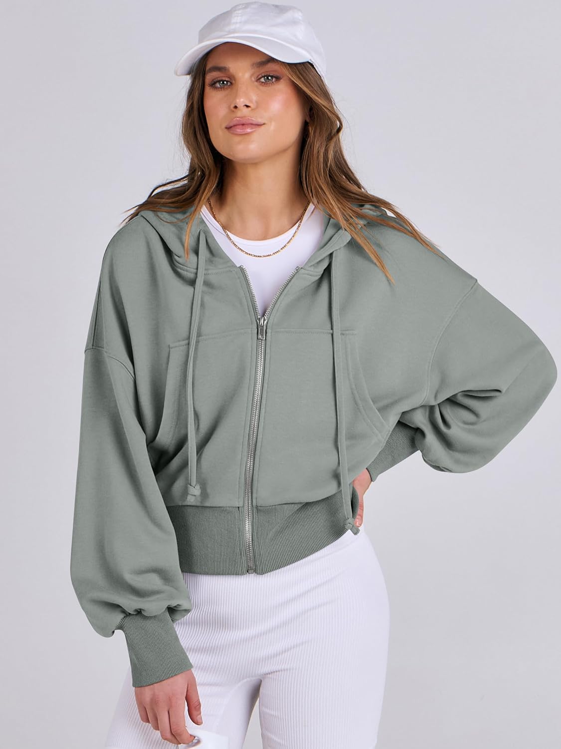 Womens Zip Up Hoodies Cropped Sweatshirts Casual Comfy Cute Zip Jackets Fashion Trendy Fall Outfits 2025 Y2K Clothes