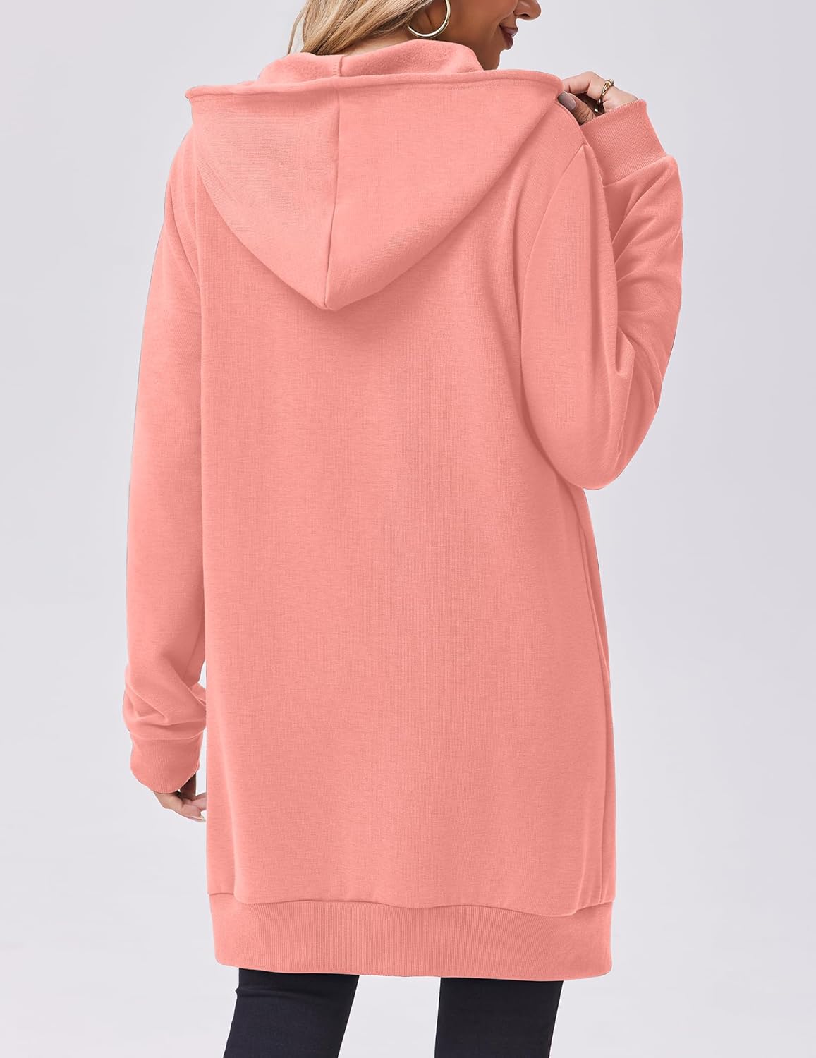 Zip Up Hoodies For Women Long Sleeve Oversized Sweatshirts Casual Lightweight Fleece Jackets With Pockets