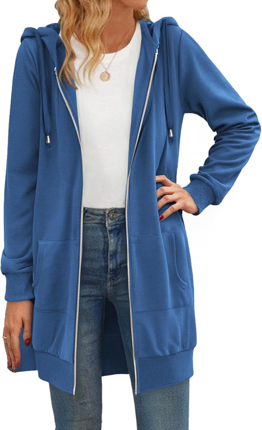 Zip Up Hoodies For Women Long Sleeve Oversized Sweatshirts Casual Lightweight Fleece Jackets With Pockets