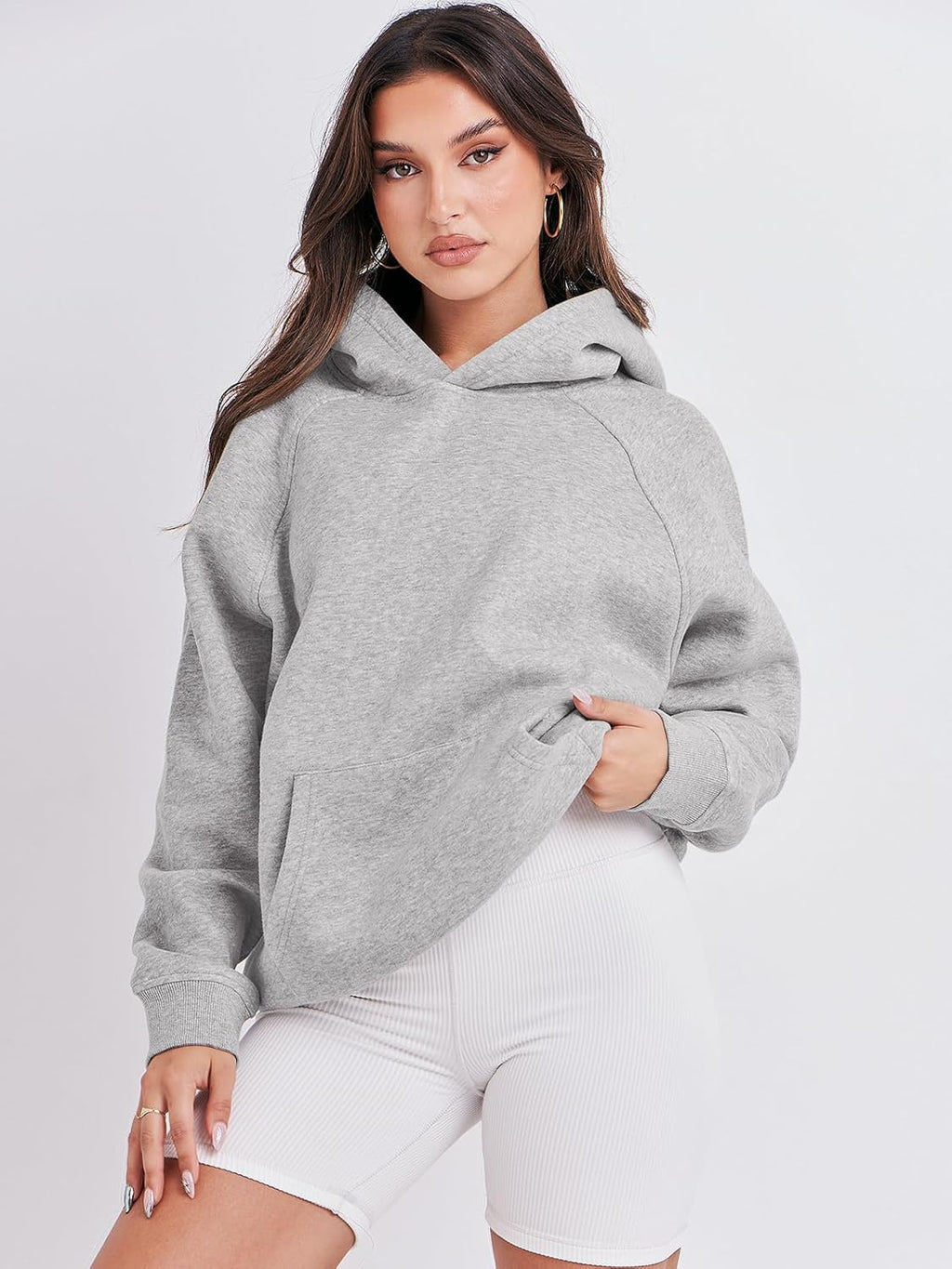Women Hoodies Oversized Fleece Long Sleeve Comfy Casual Basic Pullover Sweatshirts 2025 Fall Outfits Y2K Clothes