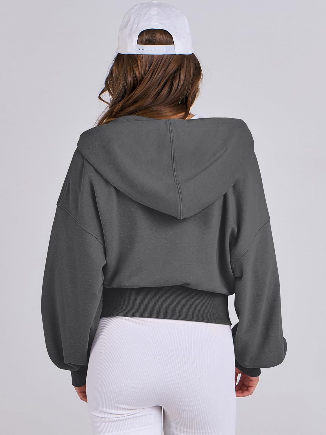 Womens Zip Up Hoodies Cropped Sweatshirts Casual Comfy Cute Zip Jackets Fashion Trendy Fall Outfits 2025 Y2K Clothes