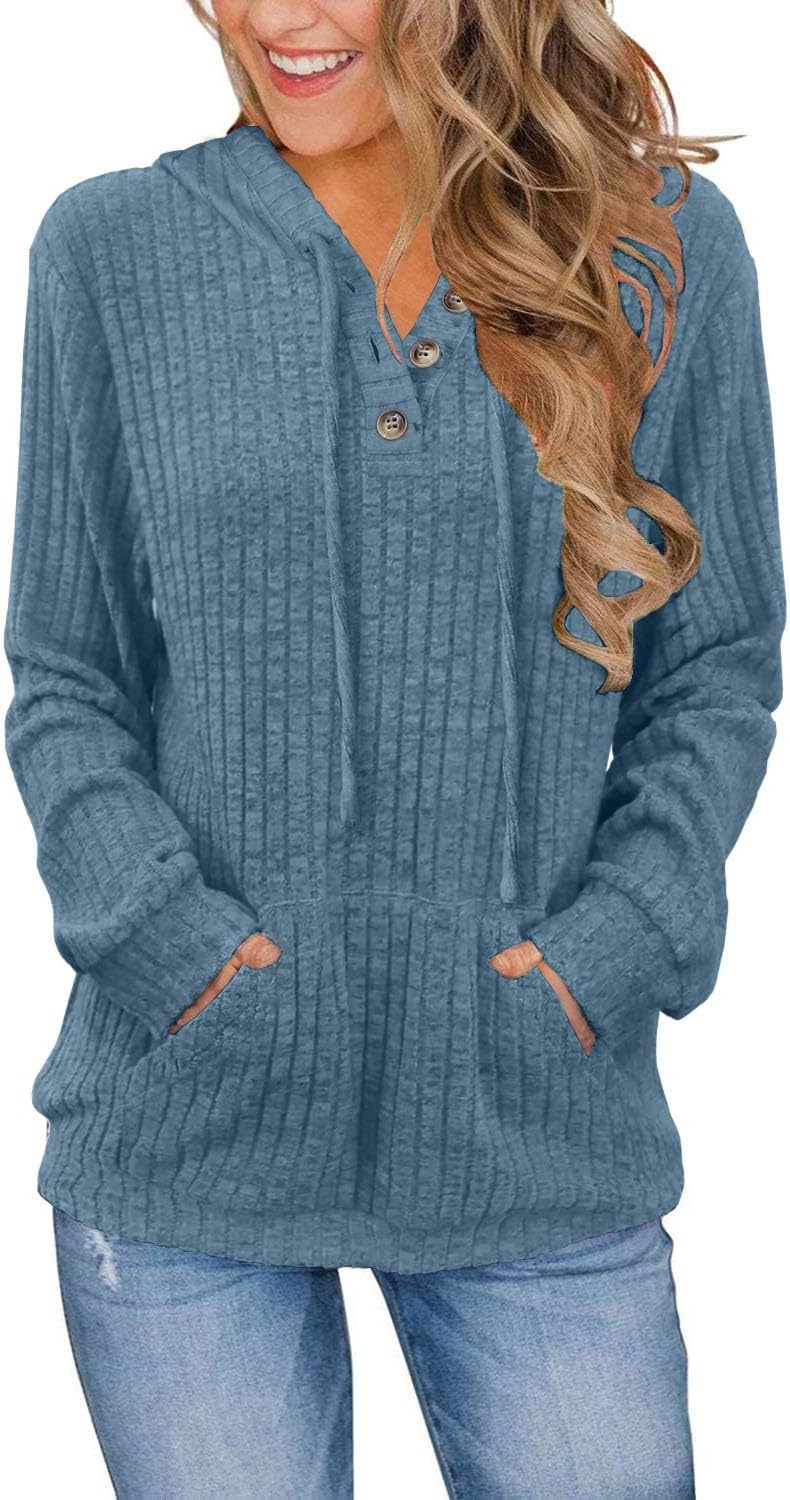 Womens Sweaters Fall Long Sleeve Hoodie Laides Sweatshirts Loose Casual Fashion Clothes S-2XL