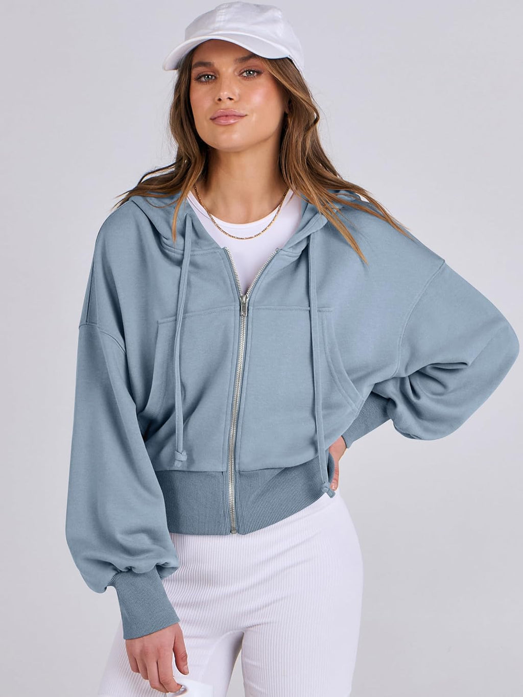 Womens Zip Up Hoodies Cropped Sweatshirts Casual Comfy Cute Zip Jackets Fashion Trendy Fall Outfits 2025 Y2K Clothes