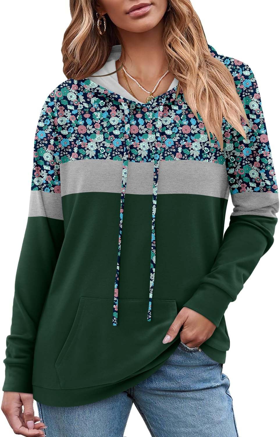 Women's Pullover Hoodies Teen Girls Trendy Fall Fashion Tops Hooded Sweatshirts