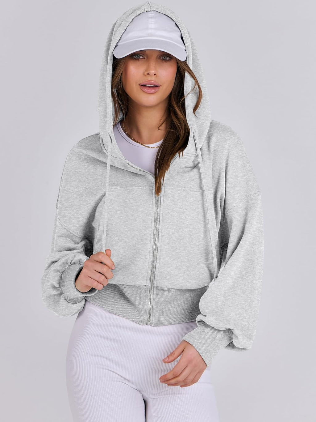 Womens Zip Up Hoodies Cropped Sweatshirts Casual Comfy Cute Zip Jackets Fashion Trendy Fall Outfits 2025 Y2K Clothes