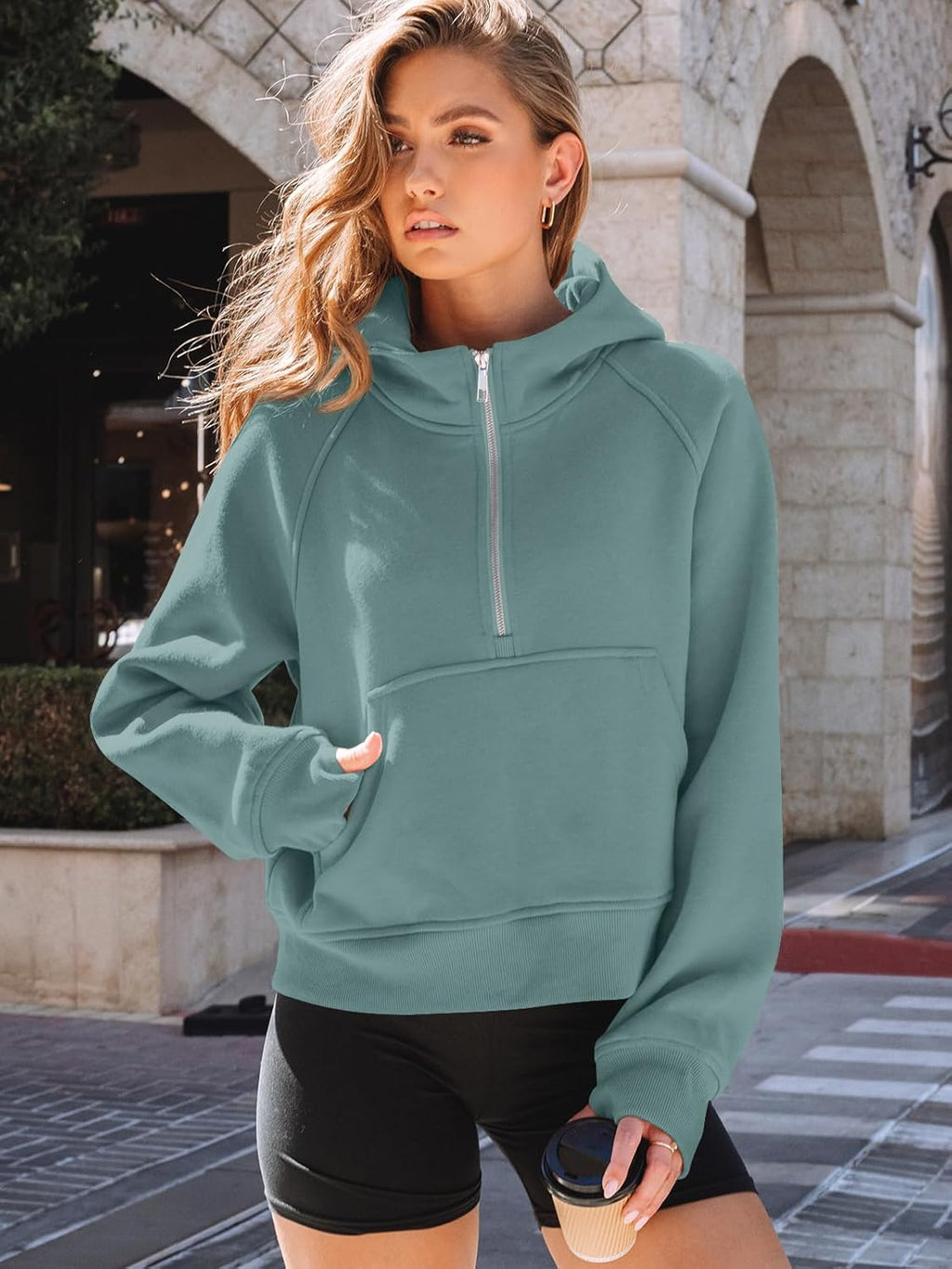 Womens Hoodies Fleece Fall Fashion Outfits Workout Sweatshirts Y2k Winter Zip Up Jackets Oversized Tops Clothes 2025