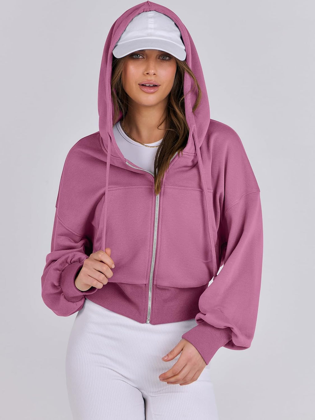 Womens Zip Up Hoodies Cropped Sweatshirts Casual Comfy Cute Zip Jackets Fashion Trendy Fall Outfits 2025 Y2K Clothes