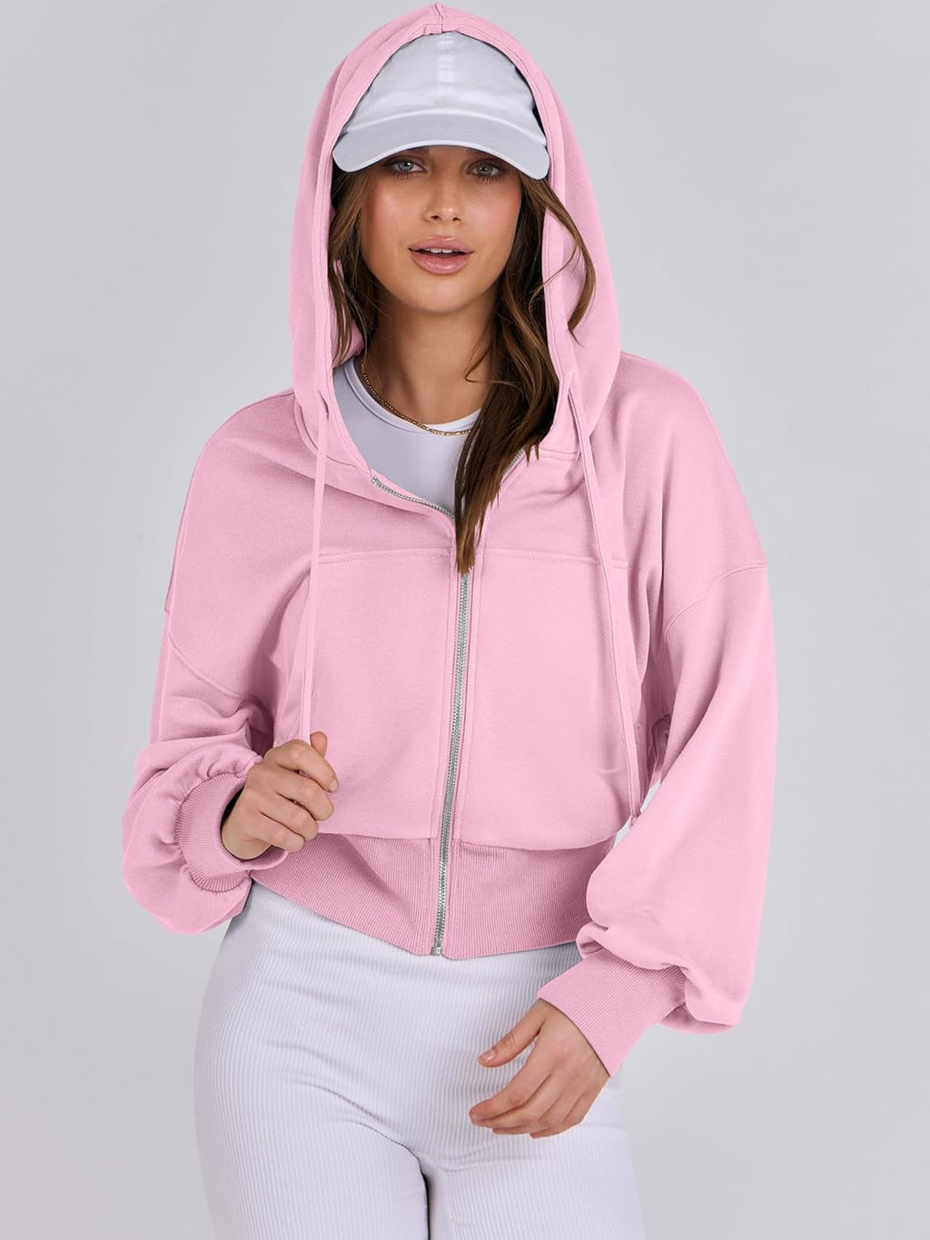 Womens Zip Up Hoodies Cropped Sweatshirts Casual Comfy Cute Zip Jackets Fashion Trendy Fall Outfits 2025 Y2K Clothes