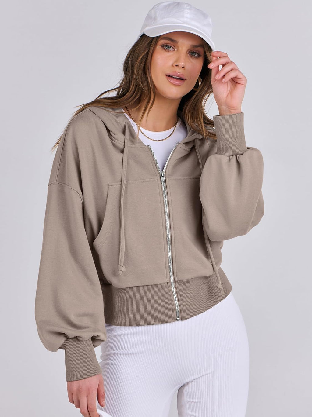 Womens Zip Up Hoodies Cropped Sweatshirts Casual Comfy Cute Zip Jackets Fashion Trendy Fall Outfits 2025 Y2K Clothes
