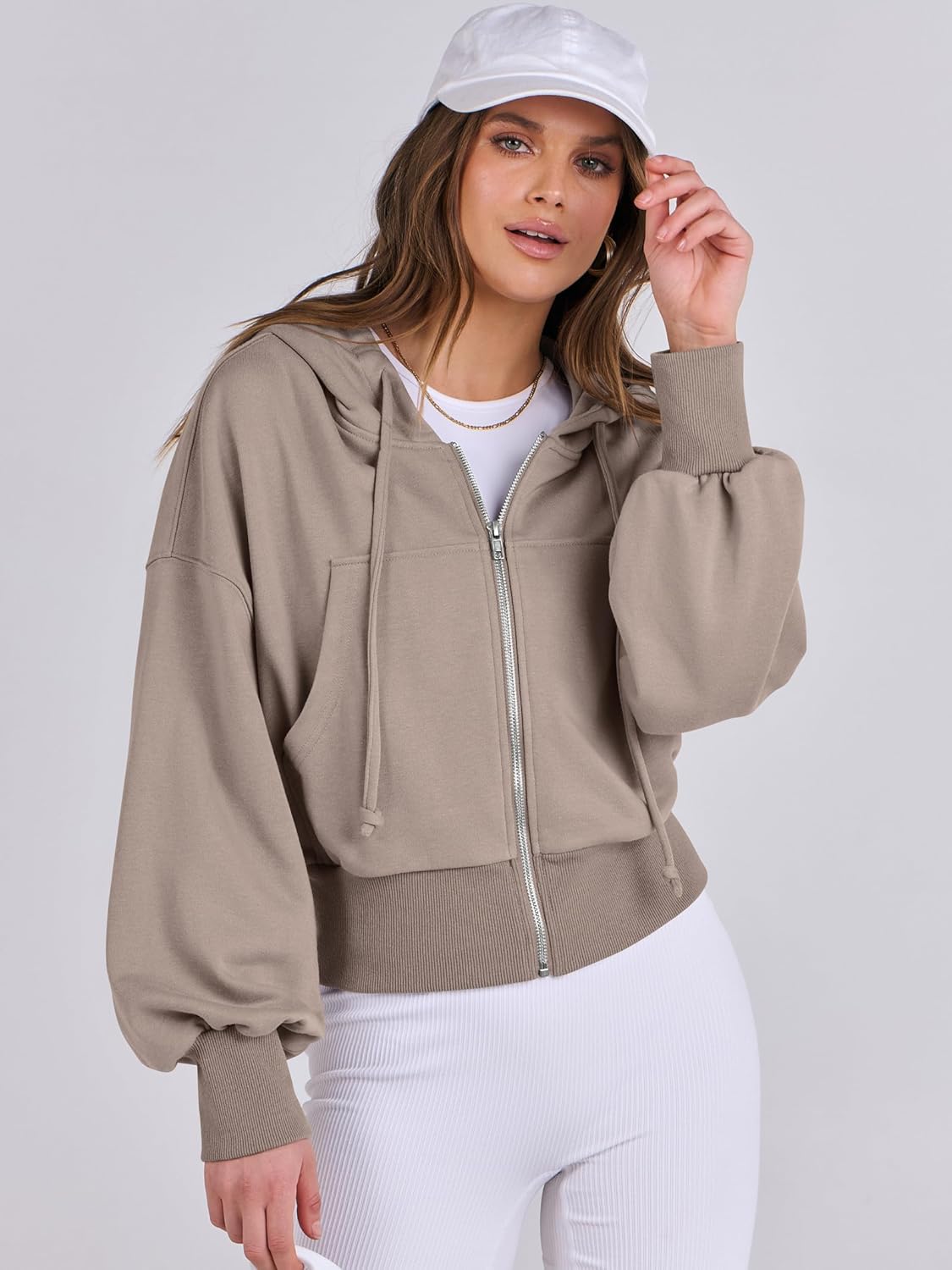 Womens Zip Up Hoodies Cropped Sweatshirts Casual Comfy Cute Zip Jackets Fashion Trendy Fall Outfits 2025 Y2K Clothes