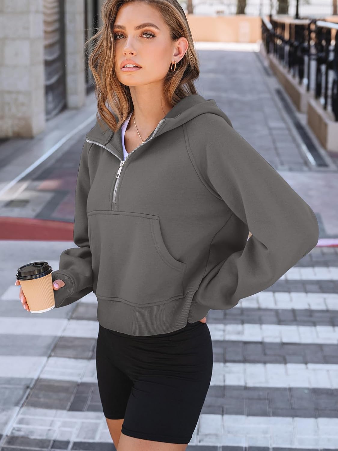 Womens Hoodies Fleece Fall Fashion Outfits Workout Sweatshirts Y2k Winter Zip Up Jackets Oversized Tops Clothes 2025