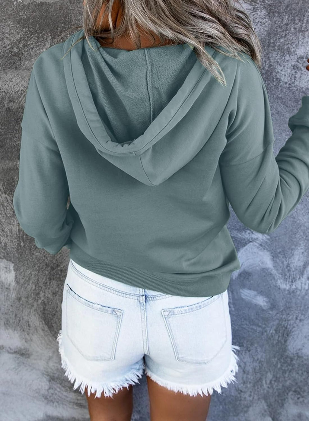 Women's Casual Hoodies Long Sleeve Solid Lightweight Pullover Tops Loose Sweatshirt with Pocket