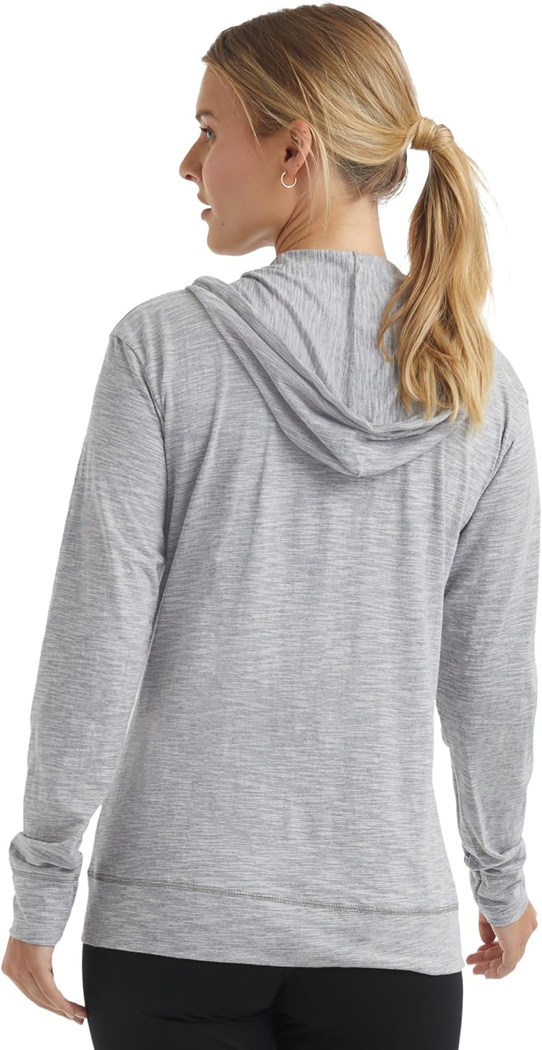 Women’s Slub Knit Full-Zip Hoodie, Textured Cotton Zip-Up T-Shirt Hoodie for Women