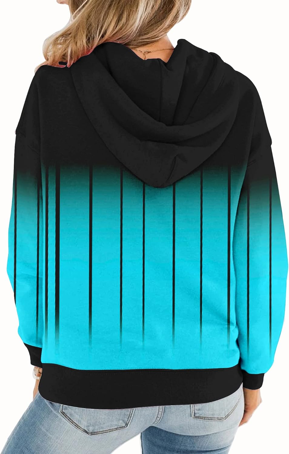 Womens Casual Hoodies Crew Neck Long Sleeve Sweatshirts with Pocket Lightweight Pullover Tops