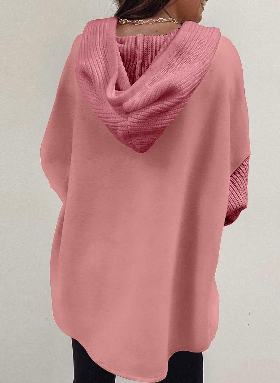 Oversized Sweatshirt for Women Loose Fit Casual Long Sleeve Button Hooded Sweatshirts Hoodies with Pocket