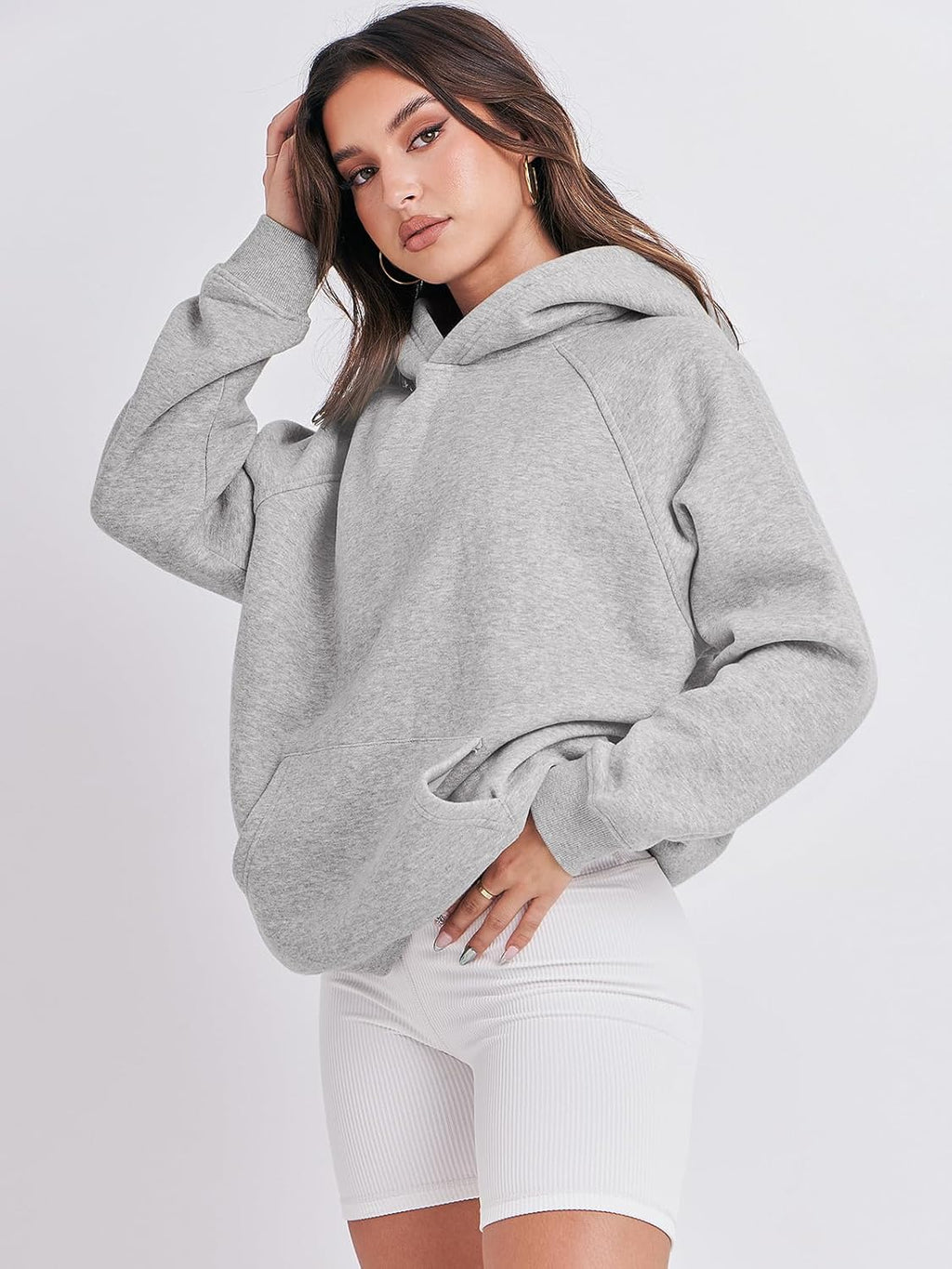 Women Hoodies Oversized Fleece Long Sleeve Comfy Casual Basic Pullover Sweatshirts 2025 Fall Outfits Y2K Clothes