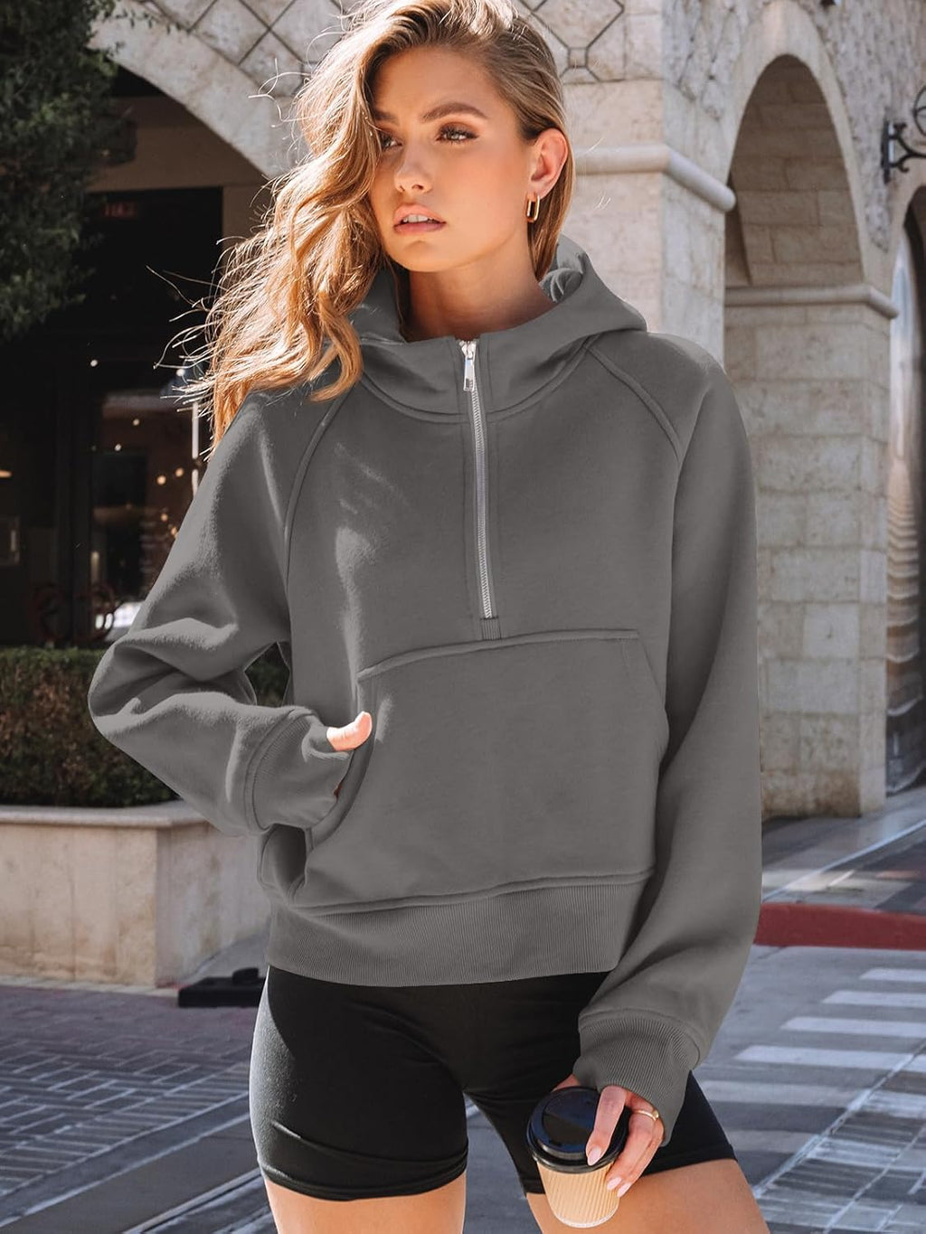 Womens Hoodies Fleece Fall Fashion Outfits Workout Sweatshirts Y2k Winter Zip Up Jackets Oversized Tops Clothes 2025