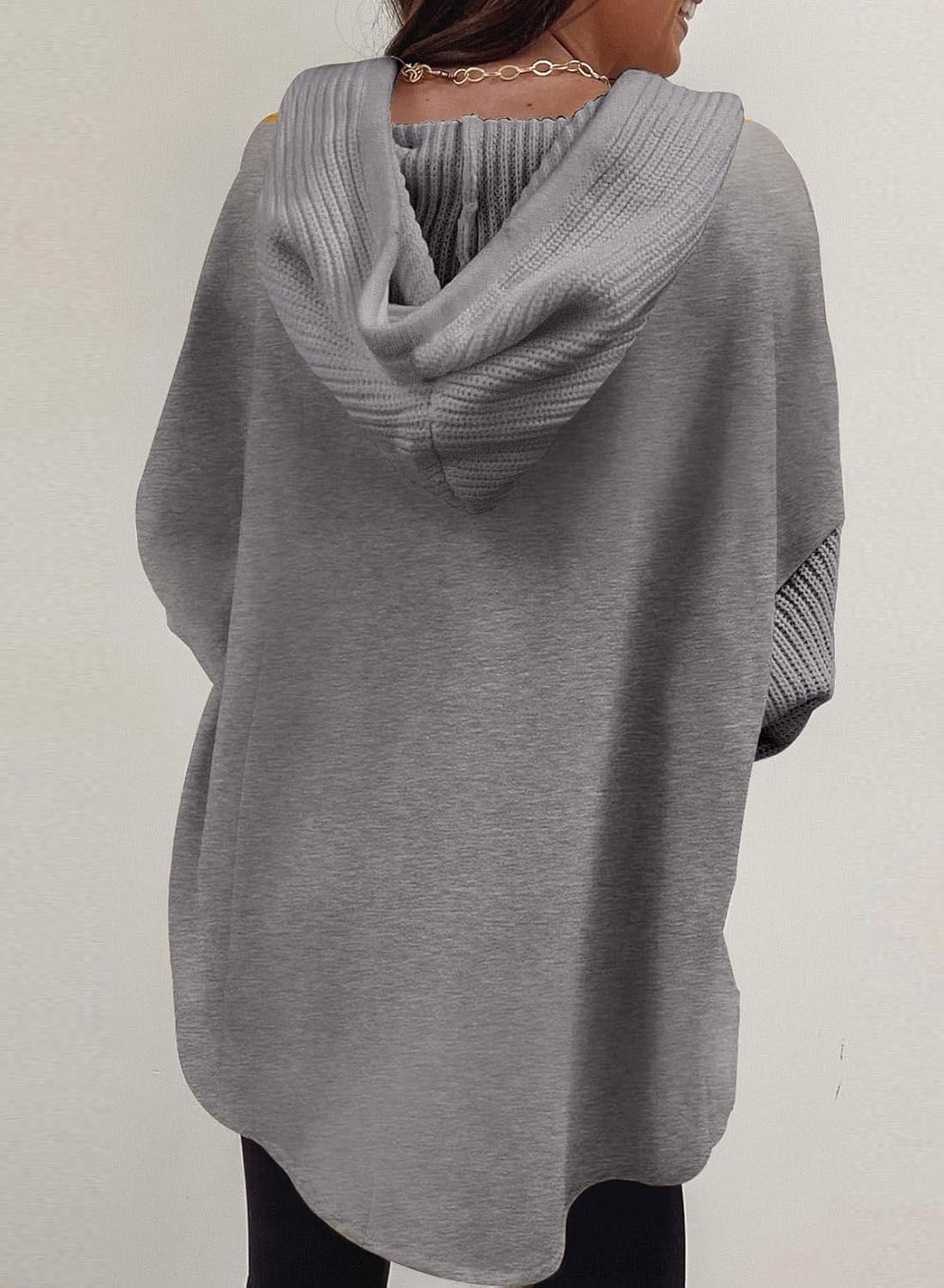 Oversized Sweatshirt for Women Loose Fit Casual Long Sleeve Button Hooded Sweatshirts Hoodies with Pocket