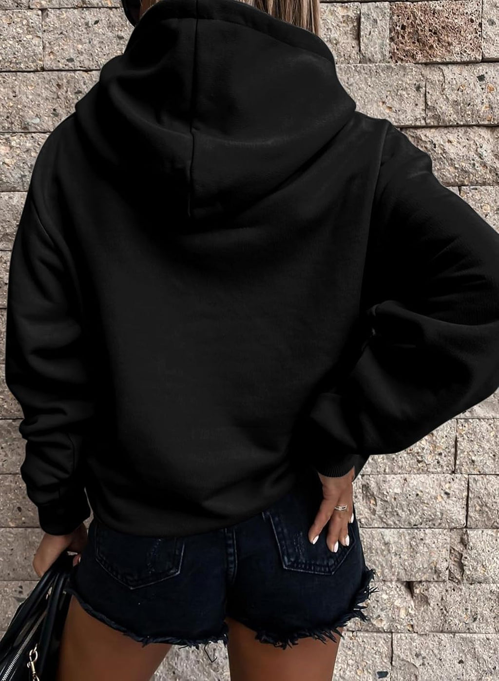 Women's Casual Hoodies Long Sleeve Solid Lightweight Pullover Tops Loose Sweatshirt with Pocket