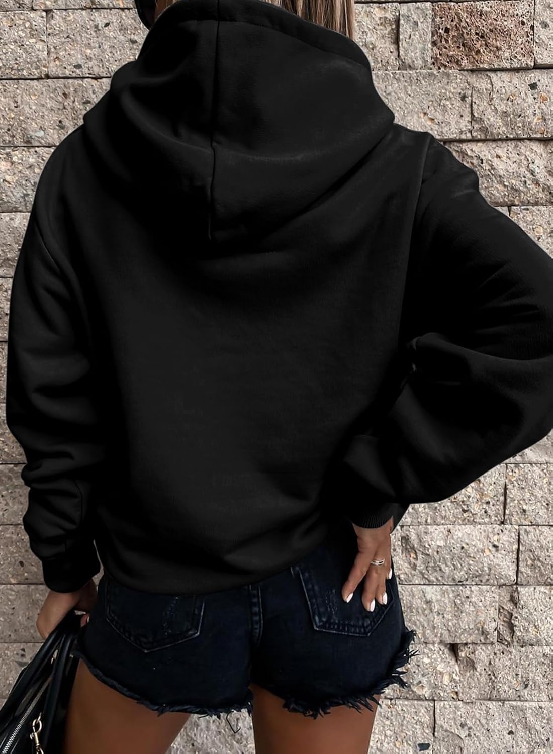 Women's Casual Hoodies Long Sleeve Solid Lightweight Pullover Tops Loose Sweatshirt with Pocket