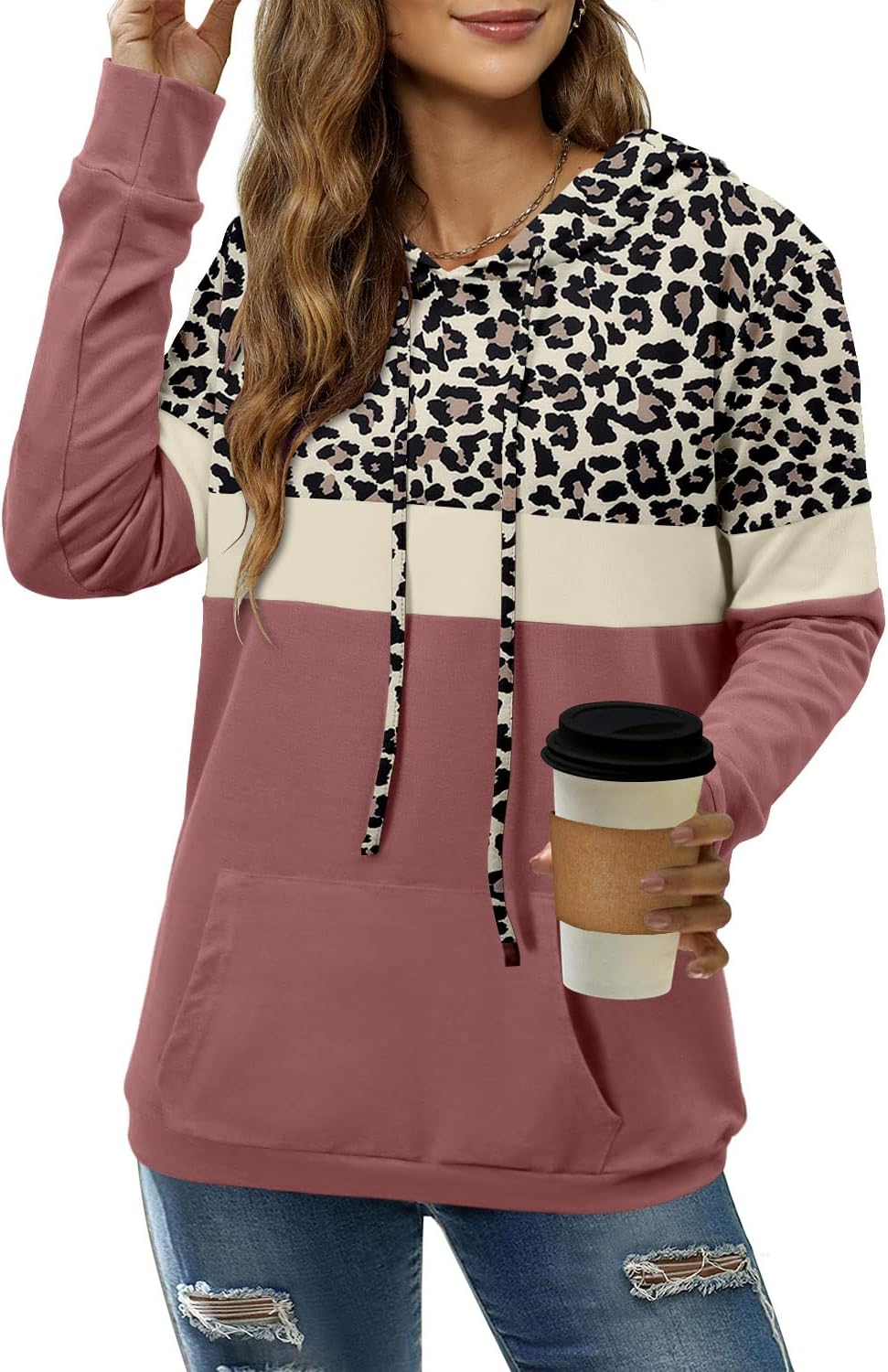 Women's Pullover Hoodies Teen Girls Trendy Fall Fashion Tops Hooded Sweatshirts