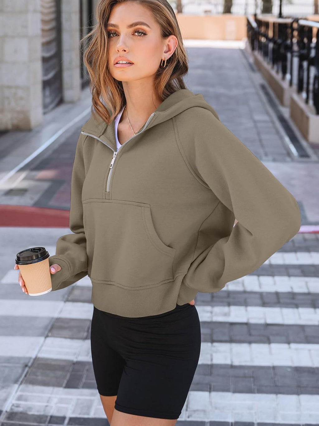 Womens Hoodies Fleece Fall Fashion Outfits Workout Sweatshirts Y2k Winter Zip Up Jackets Oversized Tops Clothes 2025