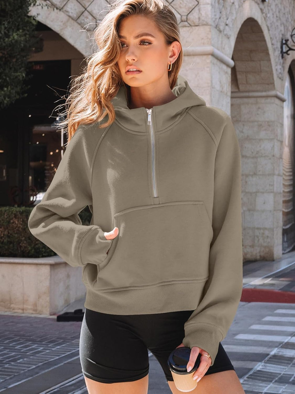 Womens Hoodies Fleece Fall Fashion Outfits Workout Sweatshirts Y2k Winter Zip Up Jackets Oversized Tops Clothes 2025