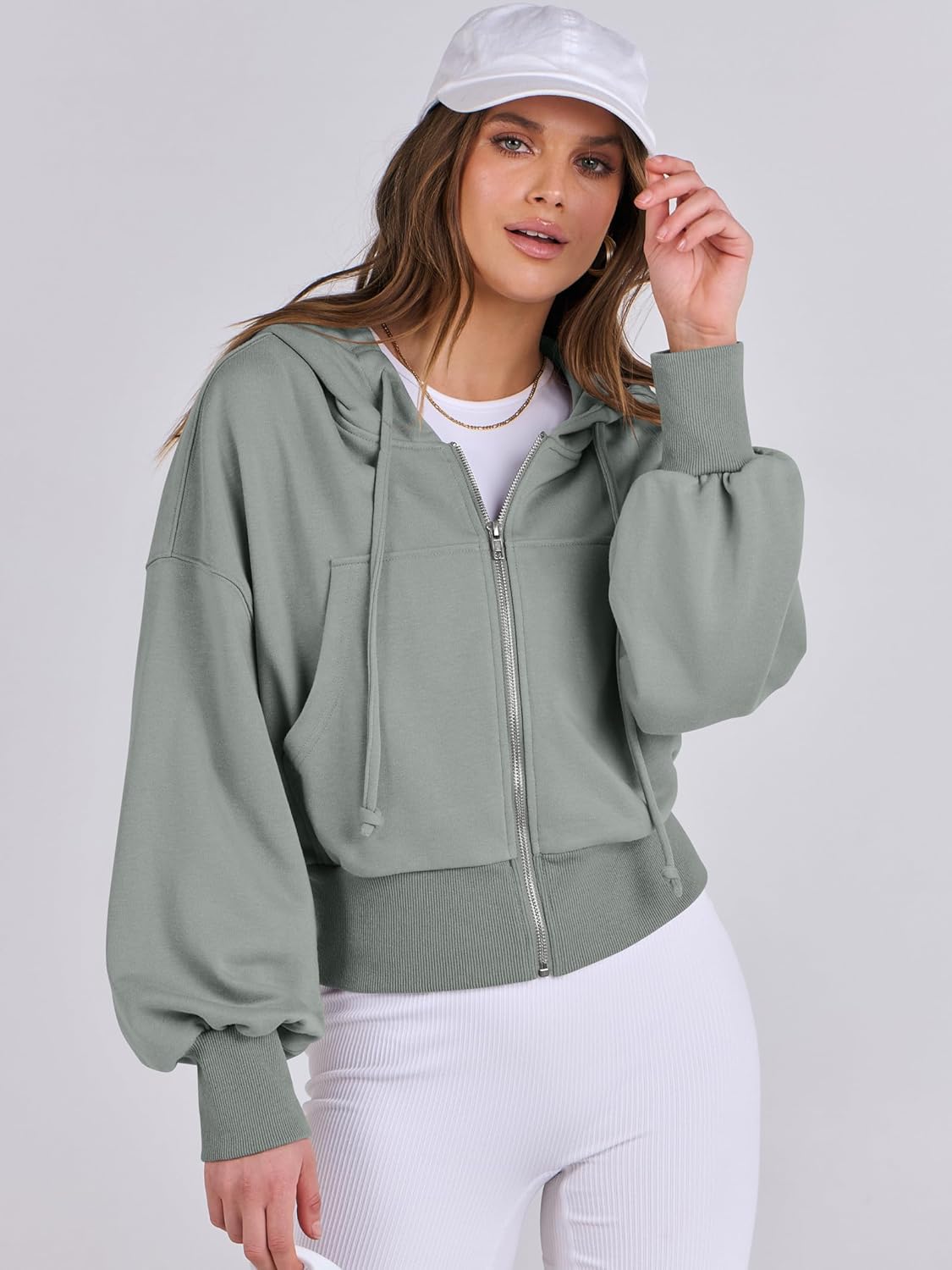 Womens Zip Up Hoodies Cropped Sweatshirts Casual Comfy Cute Zip Jackets Fashion Trendy Fall Outfits 2025 Y2K Clothes