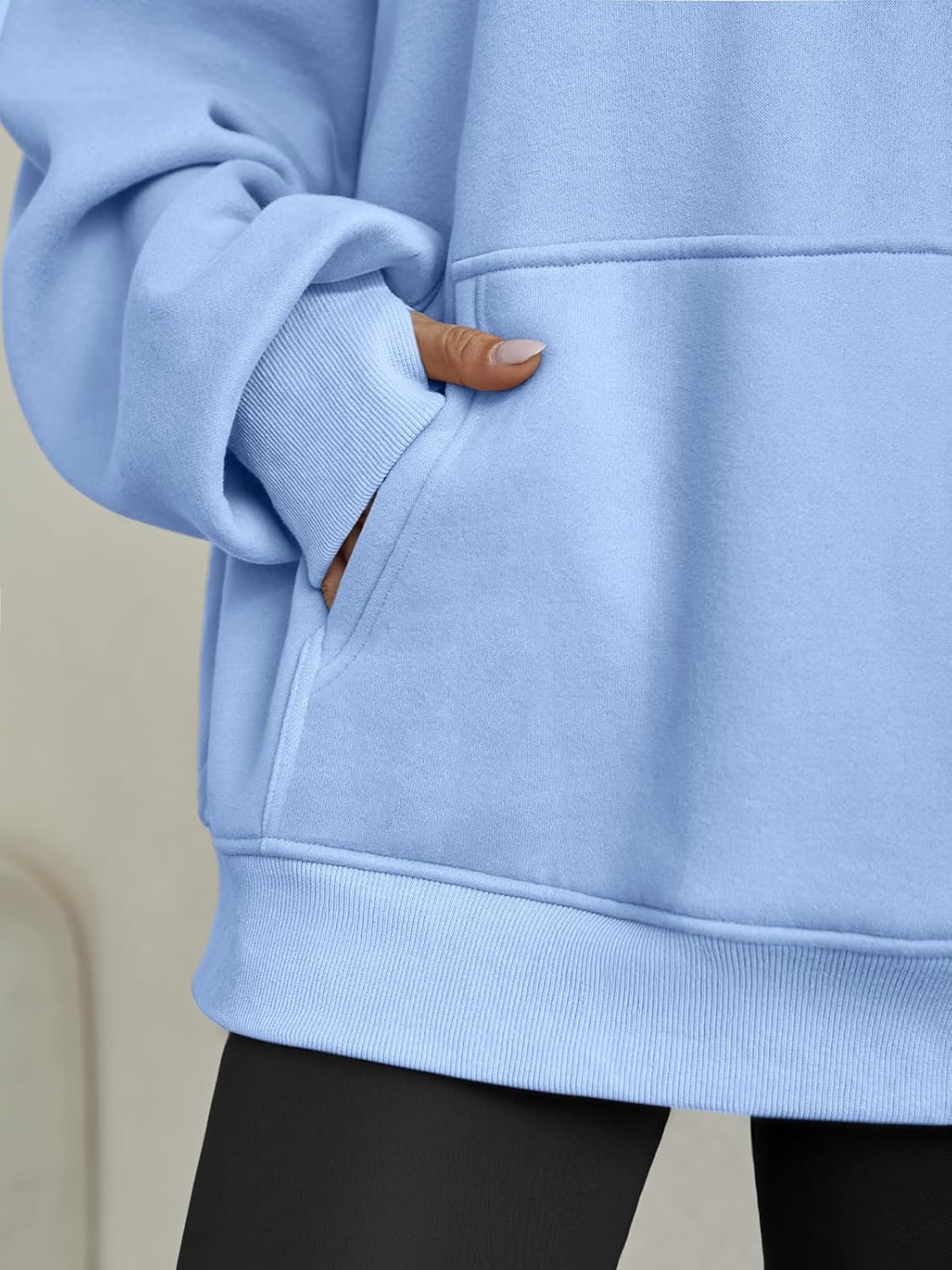 Womens Oversized V Neck Hoodies with Thumb Hole Pullover Sweatshirts Y2k Clothes Fall Fashion Outfits 2025