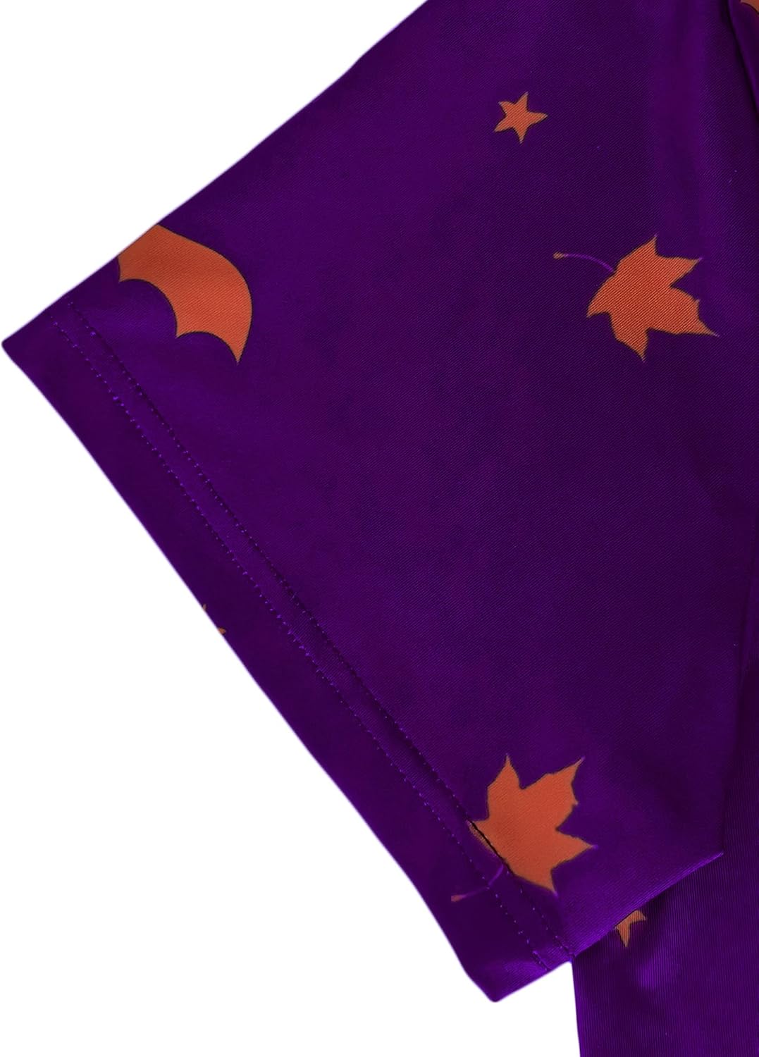 Halloween Shirts for Women: Castle Pumpkin Pattern Halloween Party Short Sleeve Costumes Crewneck T-Shirt