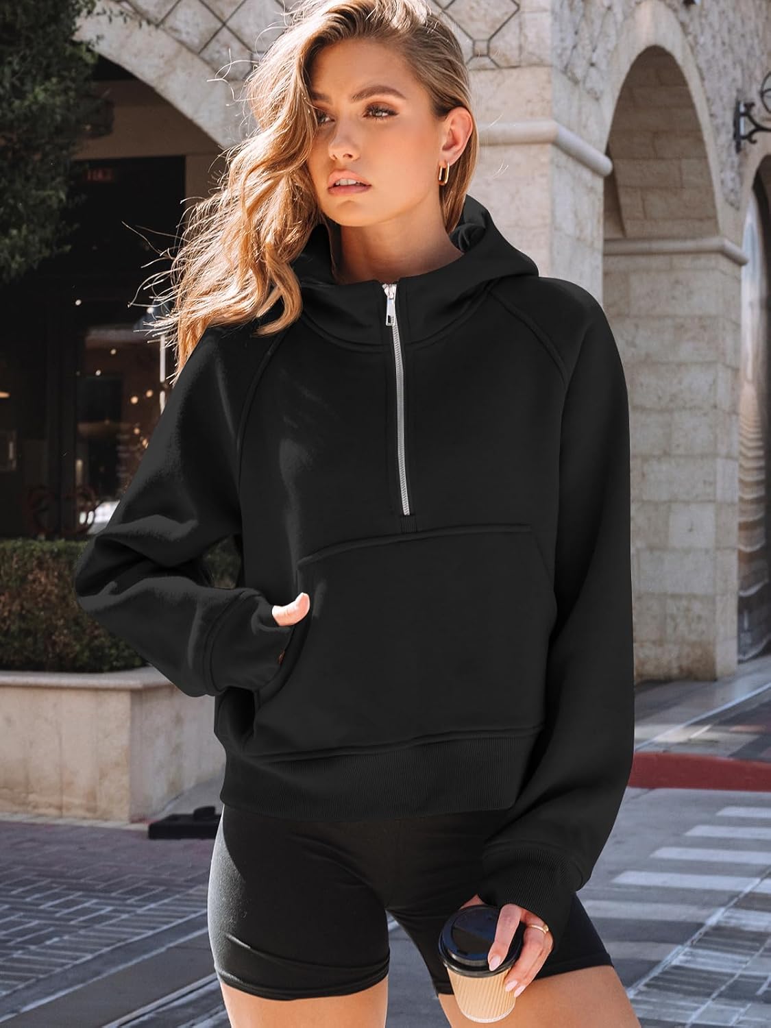 Womens Hoodies Fleece Fall Fashion Outfits Workout Sweatshirts Y2k Winter Zip Up Jackets Oversized Tops Clothes 2025