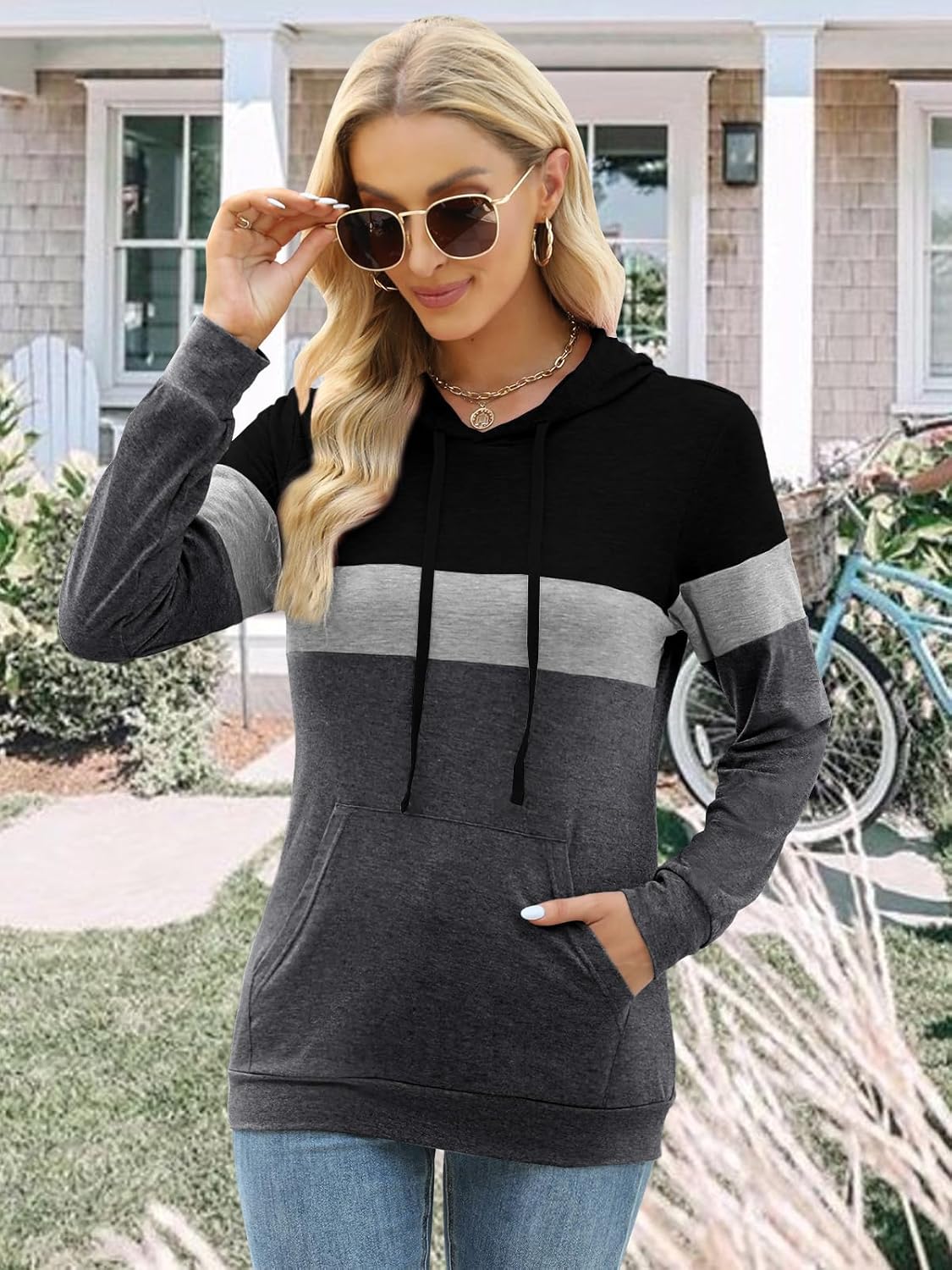 Women’s 2025 Fall Long Sleeve Hoodie Pullover Sweatshirt Lightweight Casual Tops Blouse
