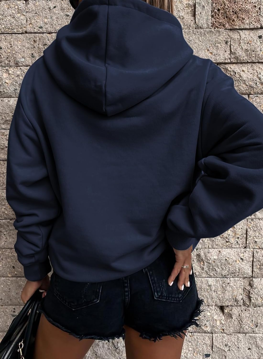 Women's Casual Hoodies Long Sleeve Solid Lightweight Pullover Tops Loose Sweatshirt with Pocket