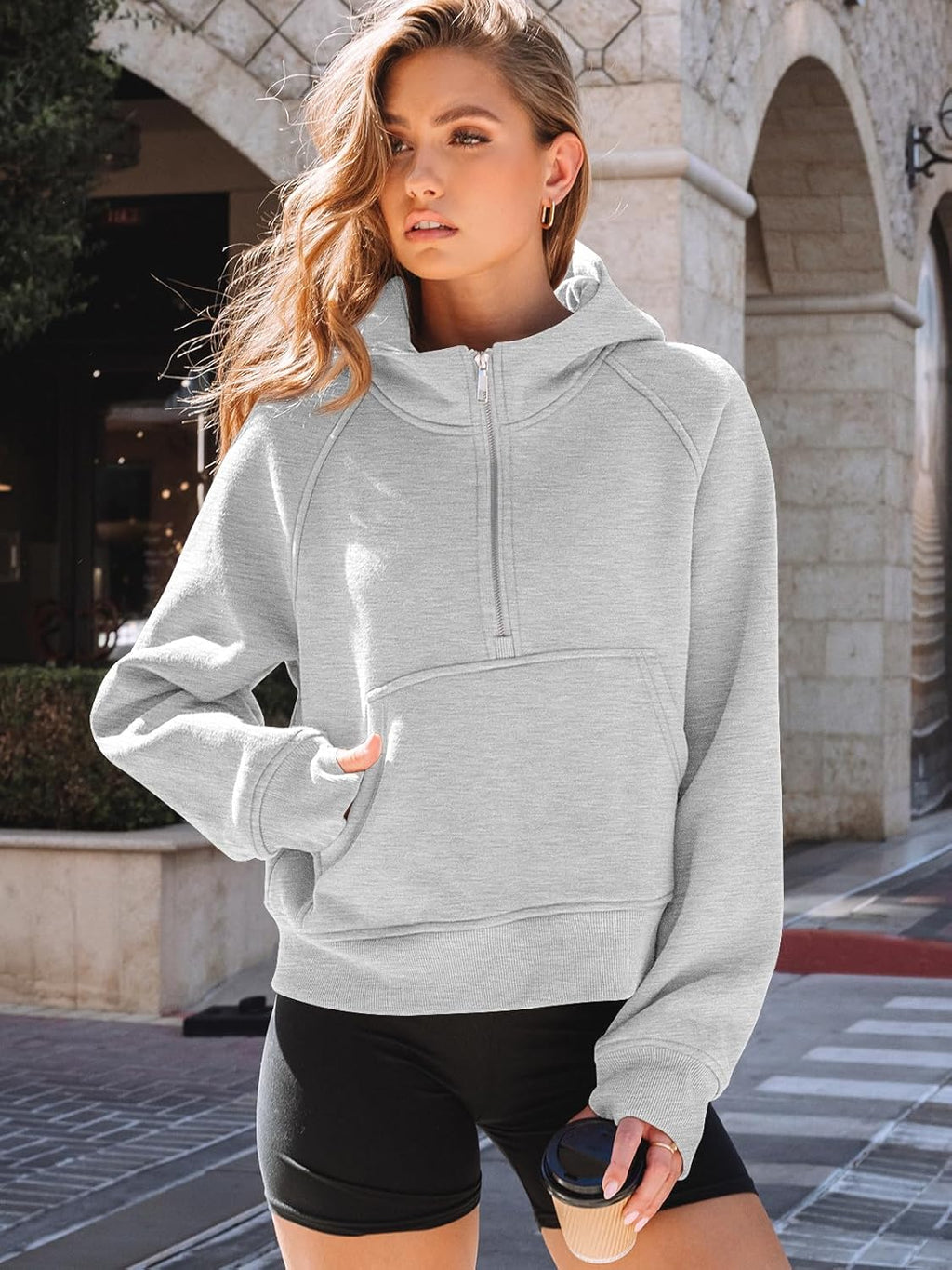 Womens Hoodies Fleece Fall Fashion Outfits Workout Sweatshirts Y2k Winter Zip Up Jackets Oversized Tops Clothes 2025