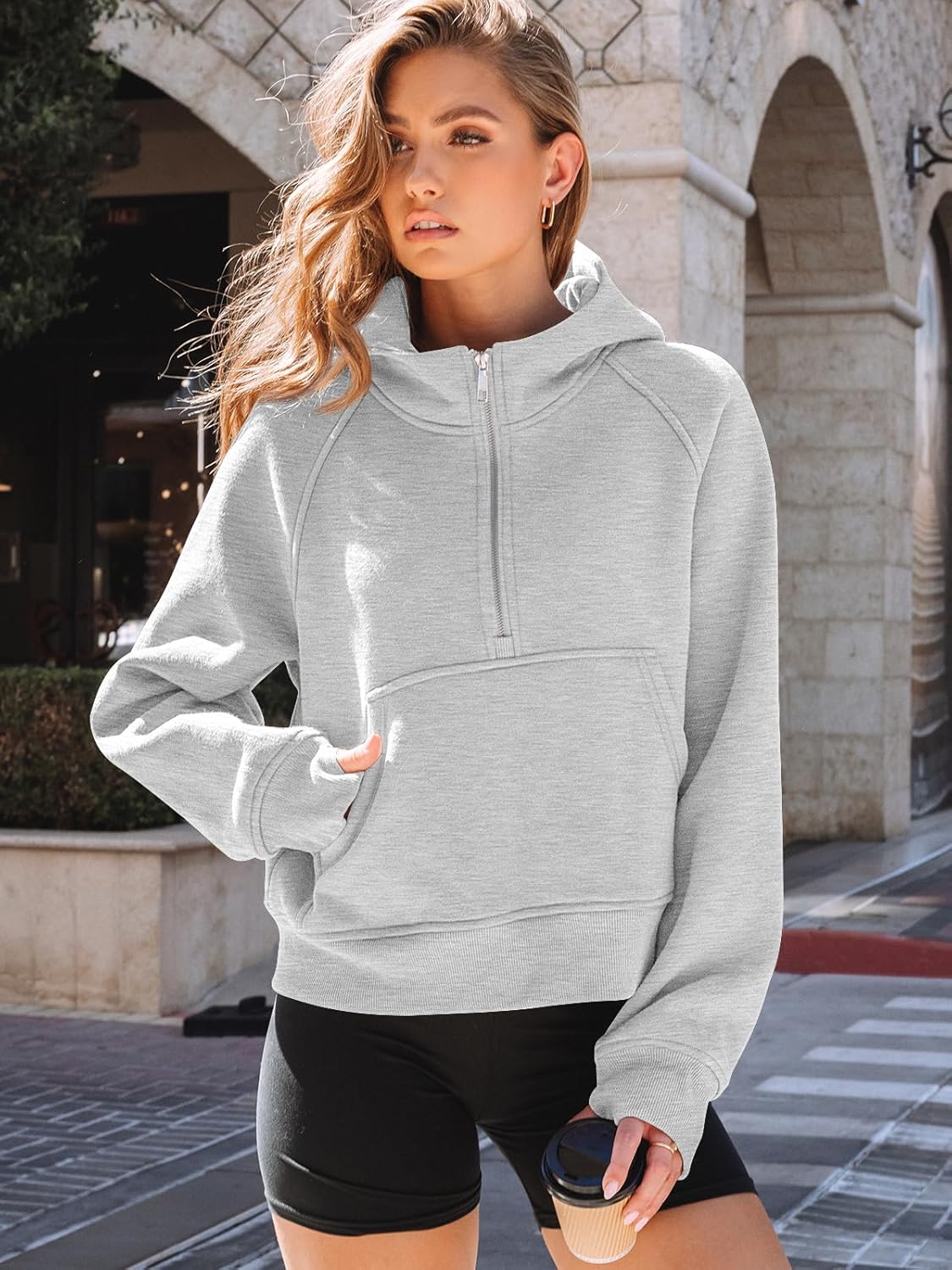 Womens Hoodies Fleece Fall Fashion Outfits Workout Sweatshirts Y2k Winter Zip Up Jackets Oversized Tops Clothes 2025