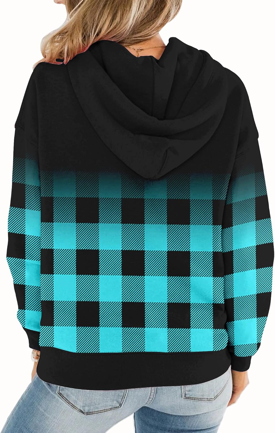 Womens Casual Hoodies Crew Neck Long Sleeve Sweatshirts with Pocket Lightweight Pullover Tops