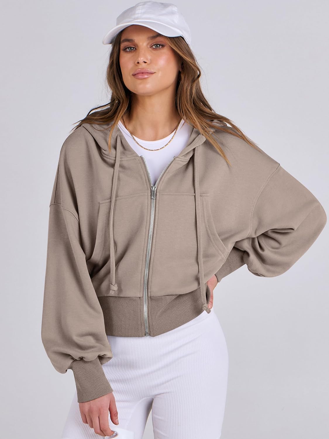 Womens Zip Up Hoodies Cropped Sweatshirts Casual Comfy Cute Zip Jackets Fashion Trendy Fall Outfits 2025 Y2K Clothes