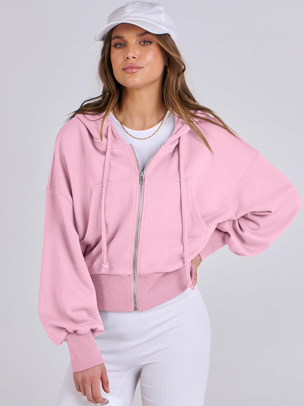 Womens Zip Up Hoodies Cropped Sweatshirts Casual Comfy Cute Zip Jackets Fashion Trendy Fall Outfits 2025 Y2K Clothes