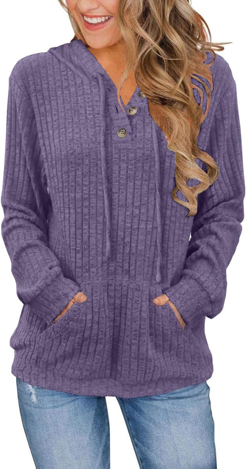 Womens Sweaters Fall Long Sleeve Hoodie Laides Sweatshirts Loose Casual Fashion Clothes S-2XL