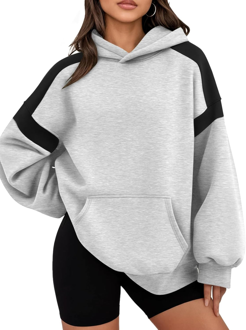 Womens Oversized Hoodies Color Block Fall Fashion 2025 Casual Long Sleeve Sweatshirts Y2k Winter Clothes