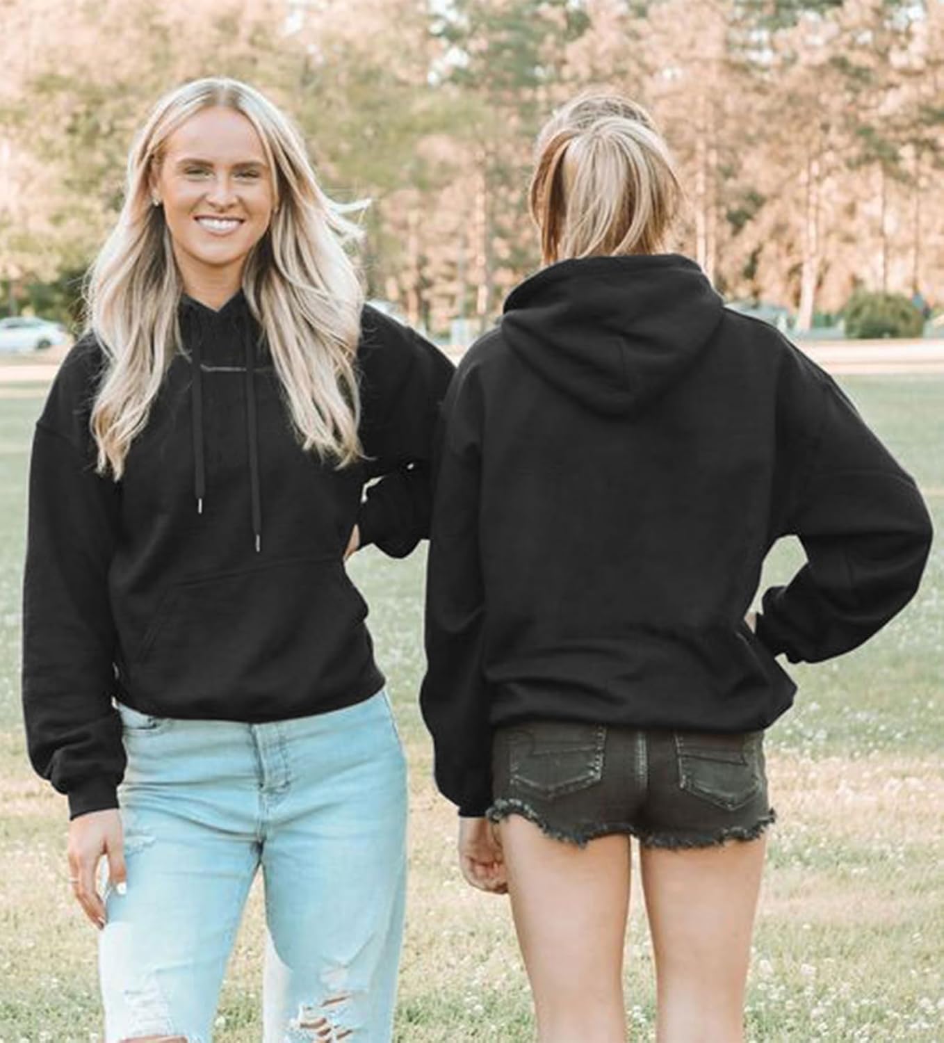 Women's Hoodies Long Sleeve Sweatshirts Drawstring Pullover Tops with Pocket Casual Loose Blouses Tunic