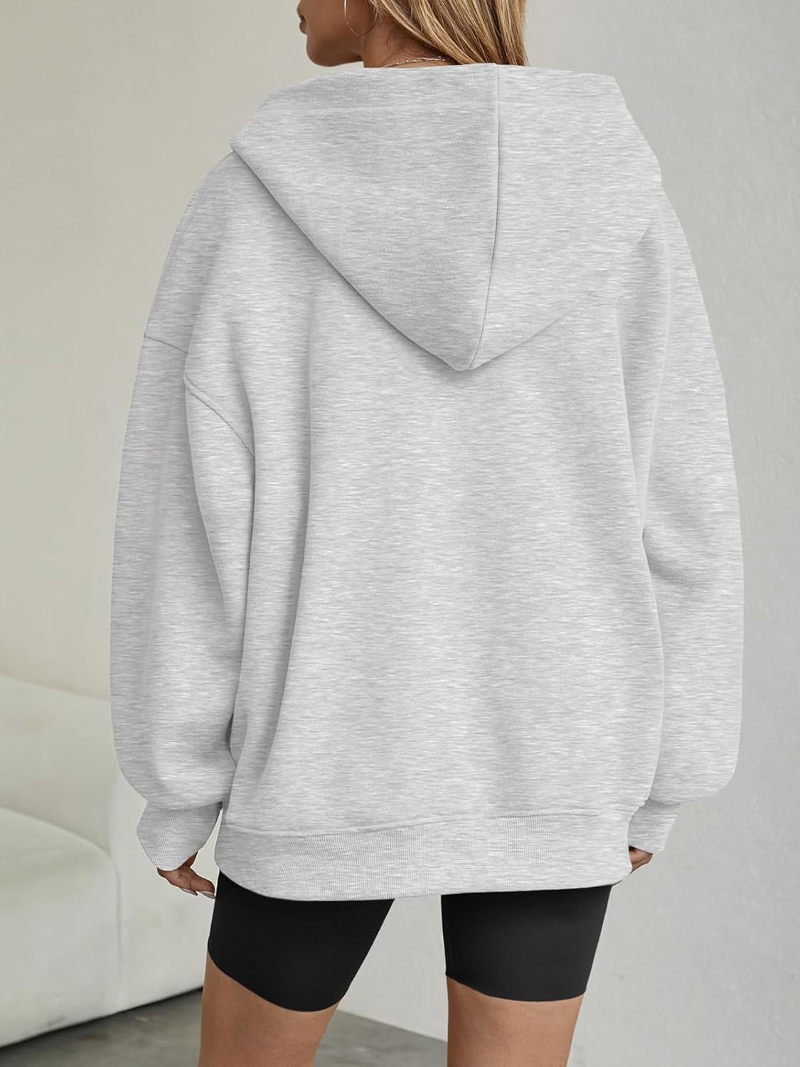Womens Oversized V Neck Hoodies with Thumb Hole Pullover Sweatshirts Y2k Clothes Fall Fashion Outfits 2025