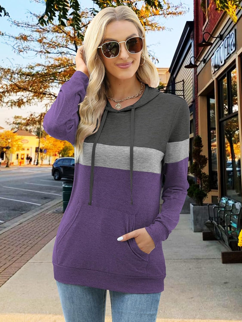 Women’s 2025 Fall Long Sleeve Hoodie Pullover Sweatshirt Lightweight Casual Tops Blouse