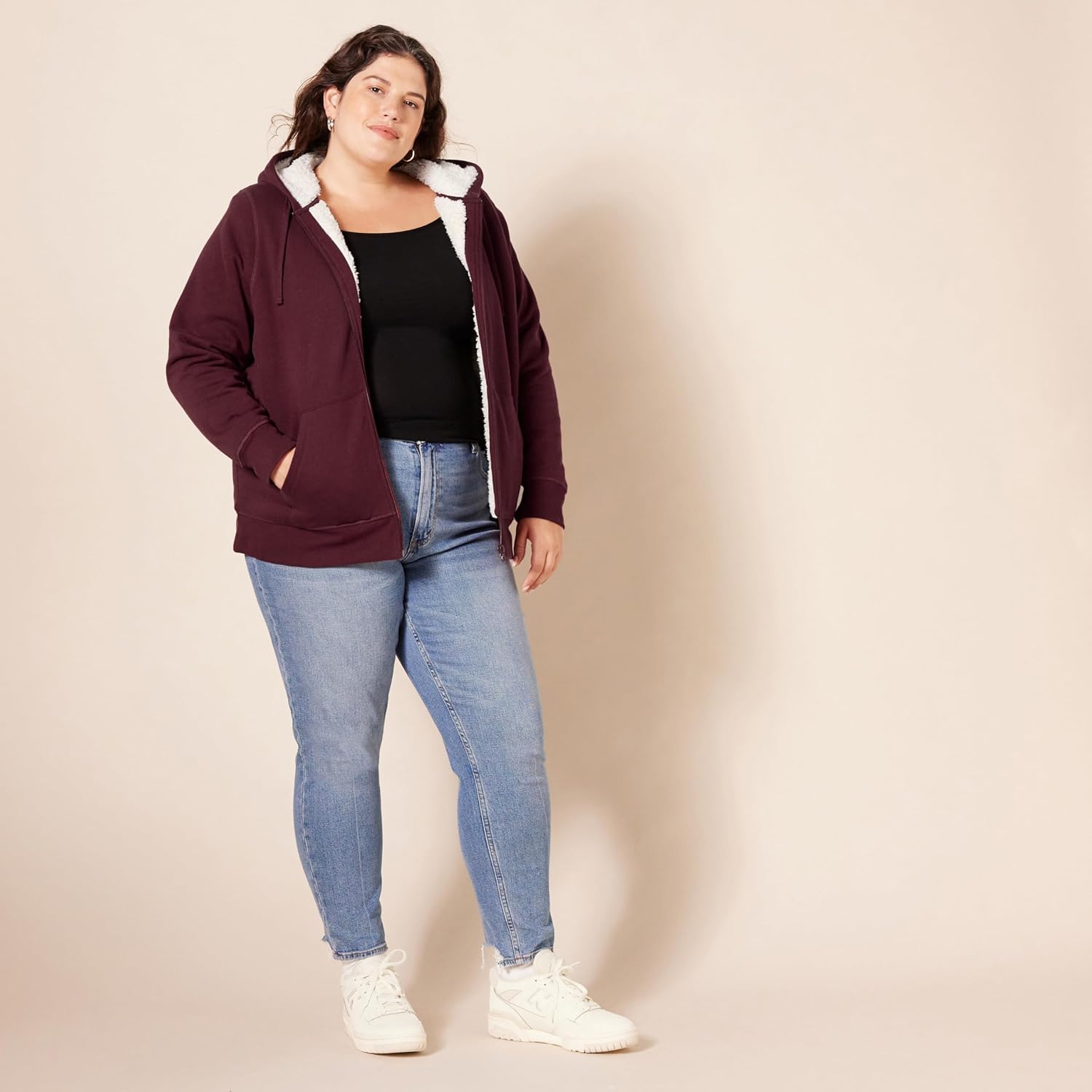 Women's Sherpa-Lined Fleece Full-Zip Hooded Jacket (Available in Plus Size)