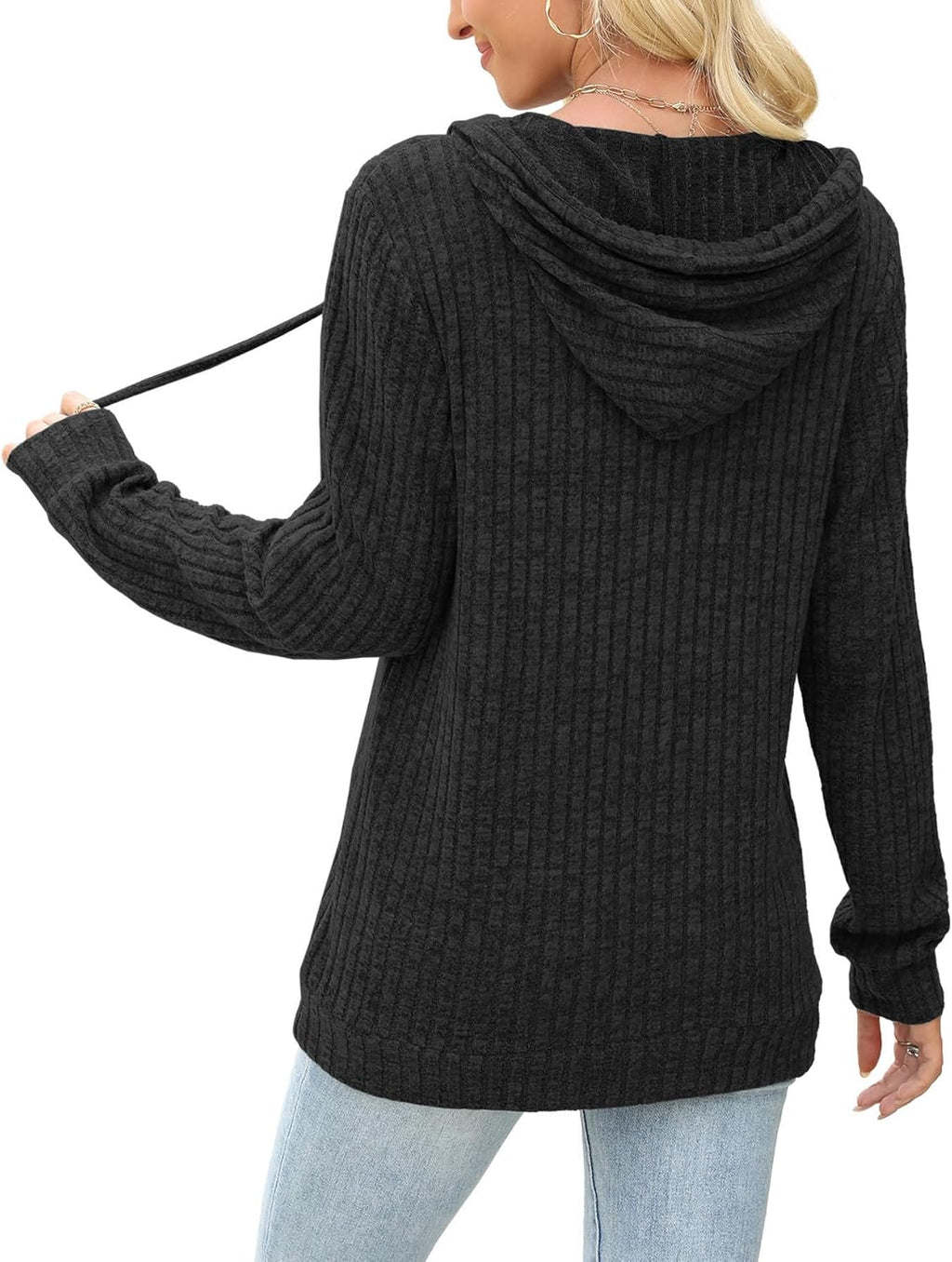 Womens Sweaters Fall Long Sleeve Hoodie Laides Sweatshirts Loose Casual Fashion Clothes S-2XL