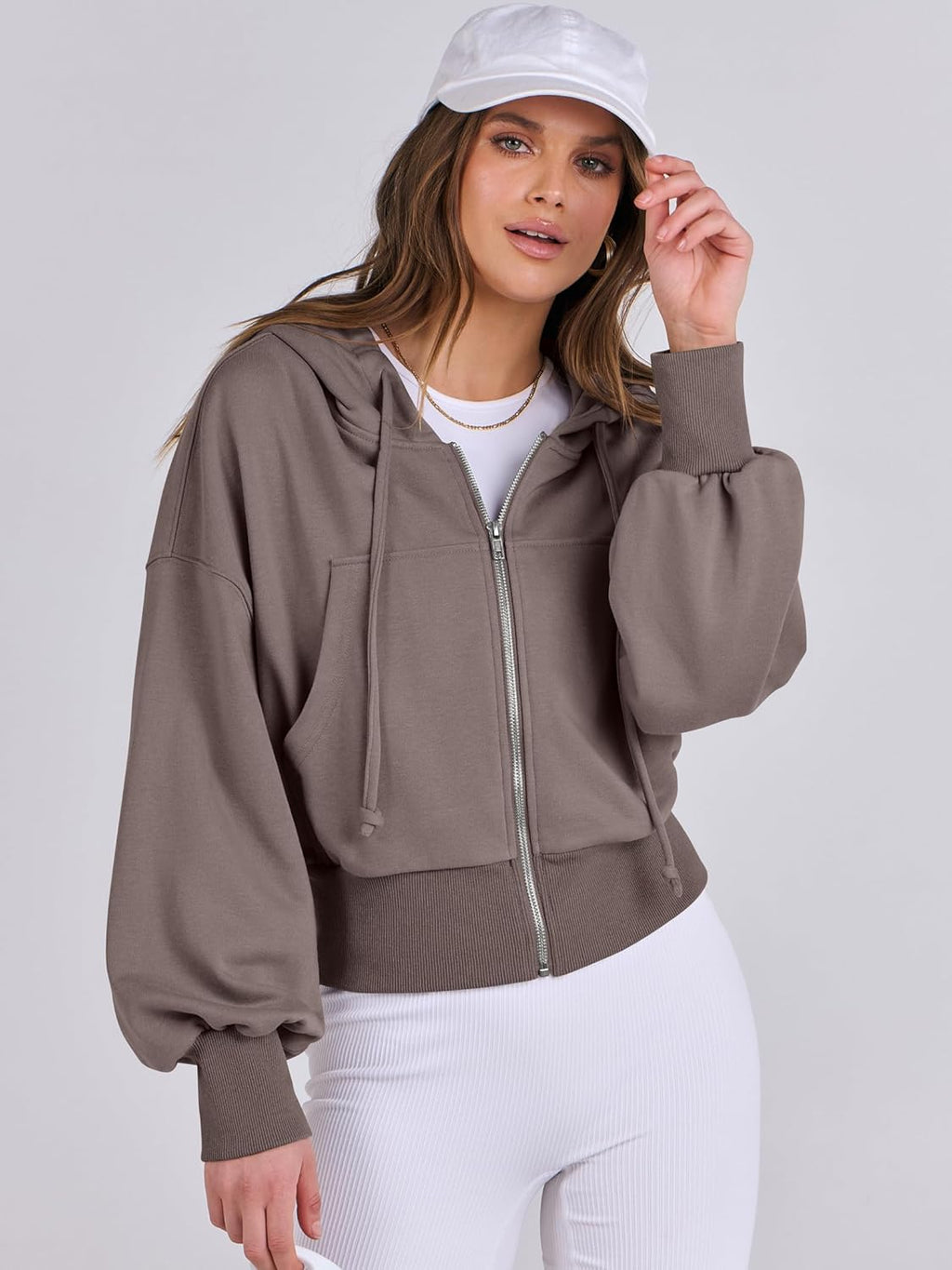 Womens Zip Up Hoodies Cropped Sweatshirts Casual Comfy Cute Zip Jackets Fashion Trendy Fall Outfits 2025 Y2K Clothes