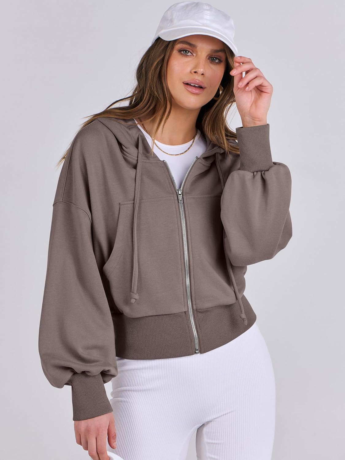 Womens Zip Up Hoodies Cropped Sweatshirts Casual Comfy Cute Zip Jackets Fashion Trendy Fall Outfits 2025 Y2K Clothes