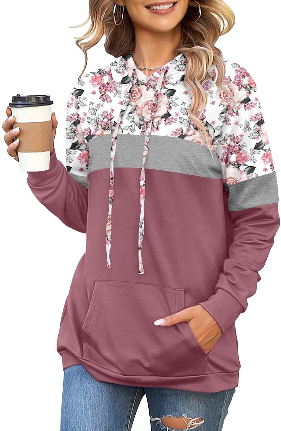 Women's Pullover Hoodies Teen Girls Trendy Fall Fashion Tops Hooded Sweatshirts