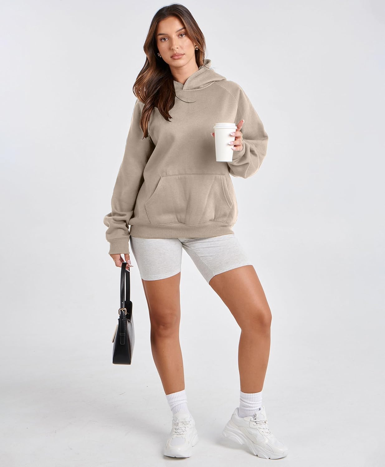 Womens Camo Hoodies Maple Leaf Print Oversized Hooded Sweatshirt Fleece Pullover Sweatshirts Long Sleeve with Pocket